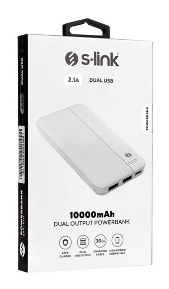S-Link Ip-G10N 10000 mAh Hızlı Şarj Micro USB Powerbank Beyaz