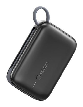 Yesido Yp18 10000 mAh Güneş Enerjili Hızlı Şarj USB Powerbank Siyah