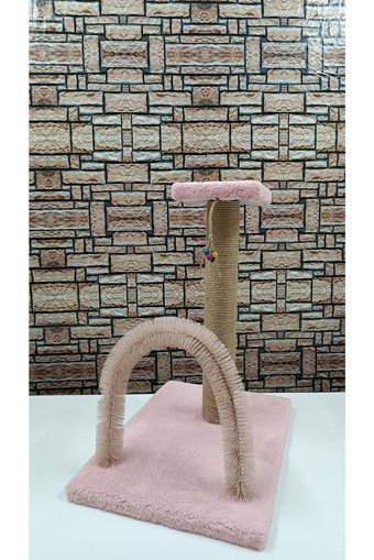 Mavi Kaktüs Oturaklı Oyuncaklı 50 cm Kedi Tırmalama Tahtası