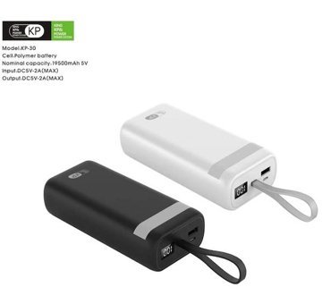 King Power Kp30 30000 mAh Type C - USB Powerbank Beyaz - Siyah