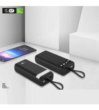 King Power Kp30 30000 mAh Type C - USB Powerbank Beyaz - Siyah