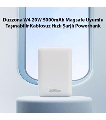 More TR Duzzona W4 5000 mAh Hızlı Şarj Mıknatıslı Type C - USB Kablosuz Powerbank Beyaz