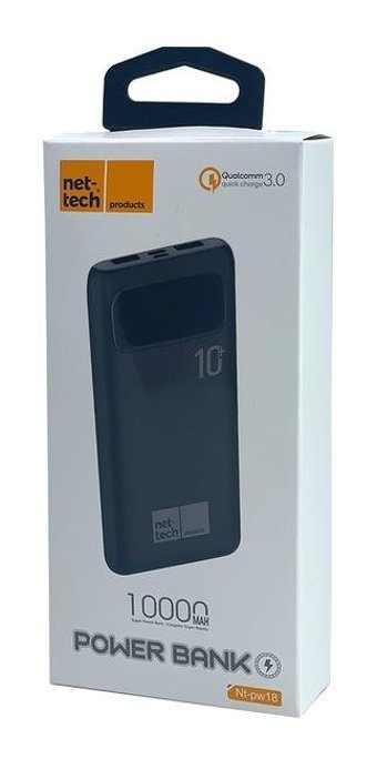 Nettech Nettech Nt-Pw18 10000 mAh Hızlı Şarj Micro Type C - USB Powerbank Siyah