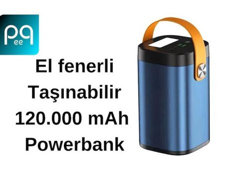 Peeq 120000 mAh Hızlı Şarj Type C - USB Powerbank Mavi