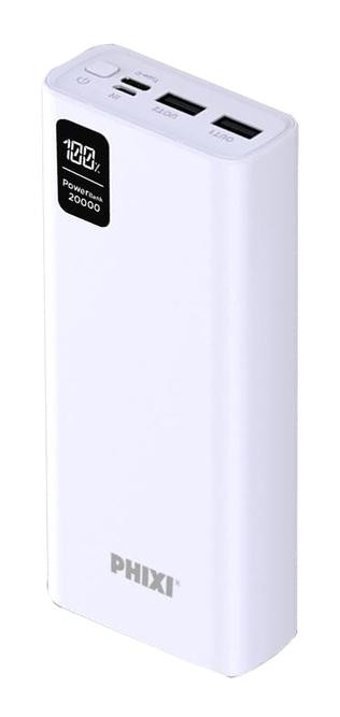 Phixi Force Qc2220 20000 mAh Hızlı Şarj Micro Type C - USB Powerbank Beyaz