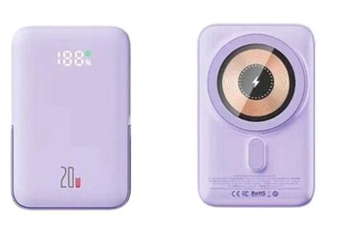 Ally Q15 10000 mAh Hızlı Şarj Mıknatıslı Type C Powerbank Mor