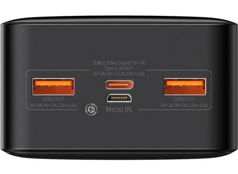 Baseus Bipow Overseas Edition 30000 mAh Hızlı Şarj Type C Powerbank Siyah