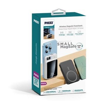 Phixi Force Pw10 10000 mAh Hızlı Şarj Mıknatıslı Type C Powerbank Siyah