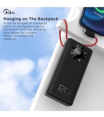 Coverzone 20000 mAh Hızlı Şarj Lighning - Type C Powerbank Siyah