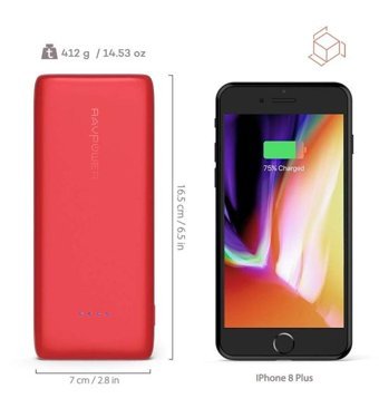 Ravpower 22000 mAh Hızlı Şarj Micro USB Powerbank Kırmızı