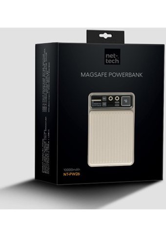 Nettech Nt-Pw26 10000 mAh Hızlı Şarj Mıknatıslı Type C - USB Powerbank Bej