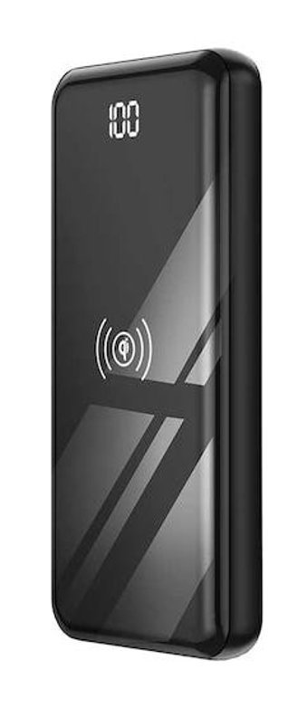 Xipin Ws-T58 10000 mAh Hızlı Şarj Mıknatıslı Dijital Göstergeli Micro Lightning - Type C - USB Kablosuz Powerbank Siyah