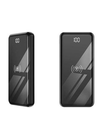 Xipin Ws-T58 10000 mAh Hızlı Şarj Mıknatıslı Dijital Göstergeli Micro Lightning - Type C - USB Kablosuz Powerbank Siyah
