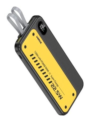Sunix Pb12 12000 mAh Hızlı Şarj Micro Type C - USB Powerbank Siyah