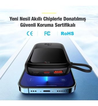 Baseus 10000 mAh Mini USB Powerbank Siyah