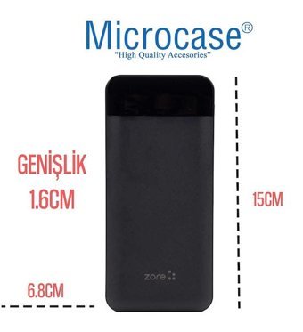 Microcase Y130 10000 mAh Hızlı Şarj Lightning - Type C - USB Powerbank Siyah