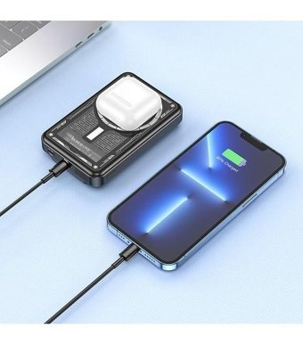 Borofone Pd20W 10000 mAh Hızlı Şarj Micro USB Kablosuz Powerbank Siyah