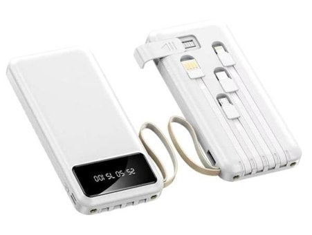 Mcdodo 10000 mAh Hızlı Şarj Dijital Göstergeli Micro Lightning - Type C - USB Powerbank Beyaz