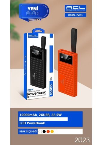 Acl 10000 mAh Micro Type C - USB Powerbank Beyaz