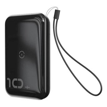 Baseus Mini S Bracket Ppxff10W-01 10000 mAh Hızlı Şarj Type C Kablosuz Powerbank Siyah