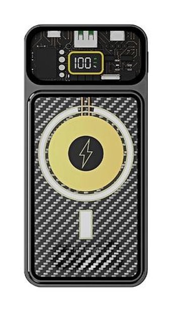 Zuidid Zw13 10000 mAh Hızlı Şarj Mıknatıslı Micro Lightning - Type C - USB Powerbank Siyah