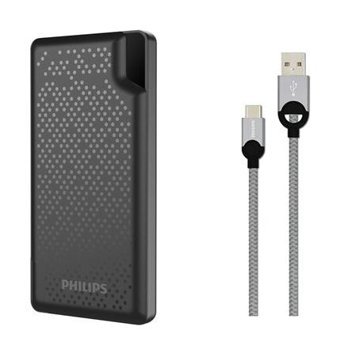 Philips Dlp2010Nb/62 10000 mAh Hızlı Şarj Micro Type C - USB Powerbank Gri - Siyah