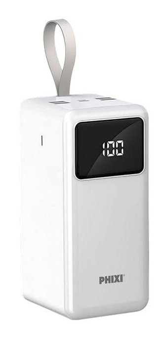 Phixi Force P60 60000 mAh Hızlı Şarj Mini USB Powerbank Beyaz
