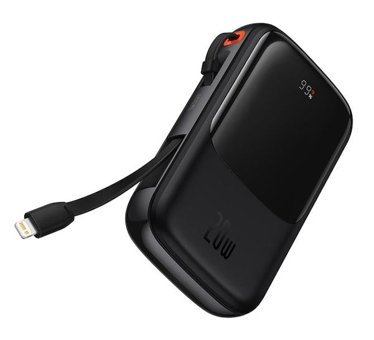 Baseus Q Pow Pro 10000 mAh Hızlı Şarj Dijital Göstergeli Type C Powerbank Siyah