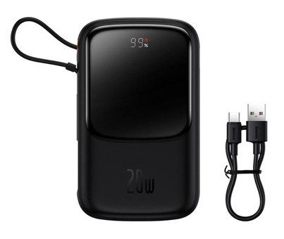Baseus Q Pow Pro 10000 mAh Hızlı Şarj Dijital Göstergeli Type C Powerbank Siyah