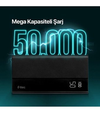 Ttec 50000 mAh Hızlı Şarj Micro USB Powerbank Siyah