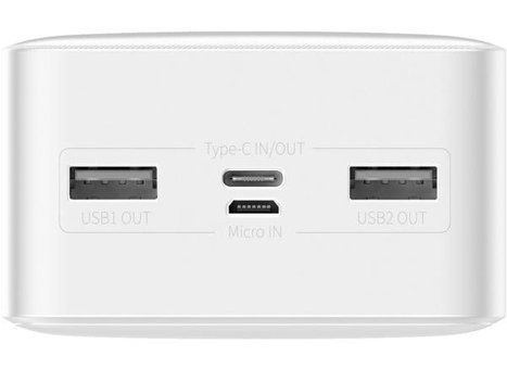 Baseus Bipow 30000 mAh Hızlı Şarj Type C Powerbank Beyaz