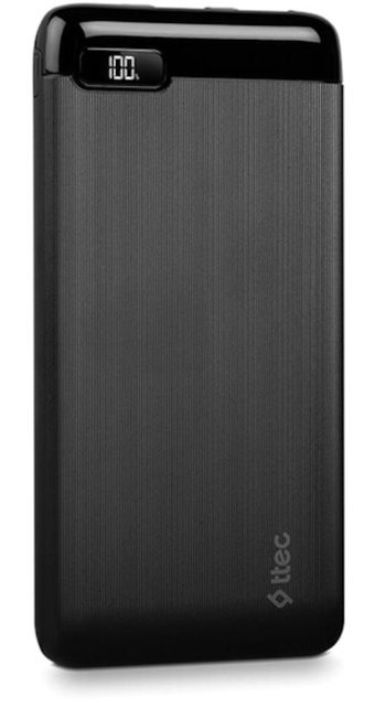 Ttec 2Bb184S Powerslim 20000 mAh Güneş Enerjili Hızlı Şarj USB Powerbank Siyah