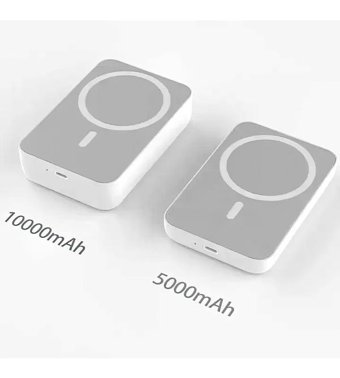 T-Max 5000 mAh Hızlı Şarj Mıknatıslı Type C Powerbank Beyaz