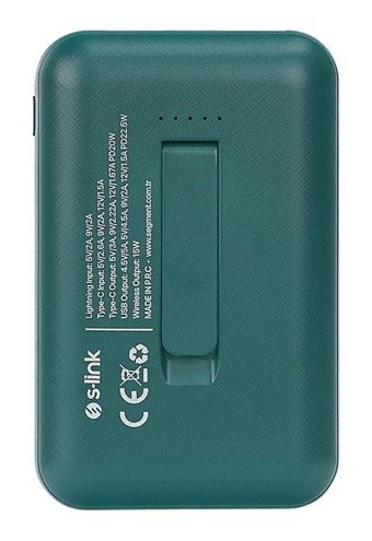 S-Link S-P50 5000 mAh Hızlı Şarj Micro USB Kablosuz Powerbank Yeşil