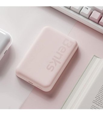 Benks Mp10 6000 mAh Hızlı Şarj Mıknatıslı Type C Powerbank Pembe