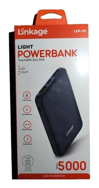 Linkage Lkp-19 5000 mAh Hızlı Şarj Type C - USB Powerbank Siyah