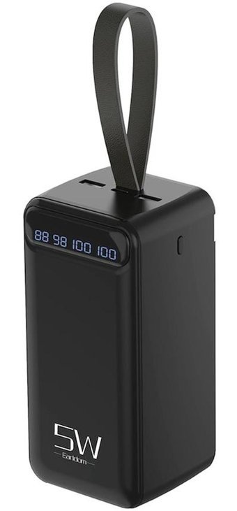 Fuchsia Pb58 50000 mAh Hızlı Şarj Dijital Göstergeli Type C Powerbank Siyah