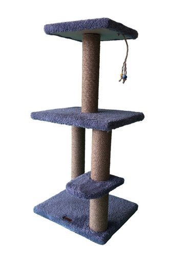 Armoni Oturaklı Oyuncaklı Katlı Kedi Tırmalama Tahtası Mavi