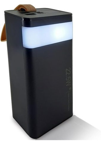Coverzone 40000 mAh Hızlı Şarj Işıklı Micro Type C - USB Powerbank Siyah