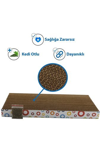 Herniks Doğal Kedi Otlu 44 cm Kedi Tırmalama Rampası
