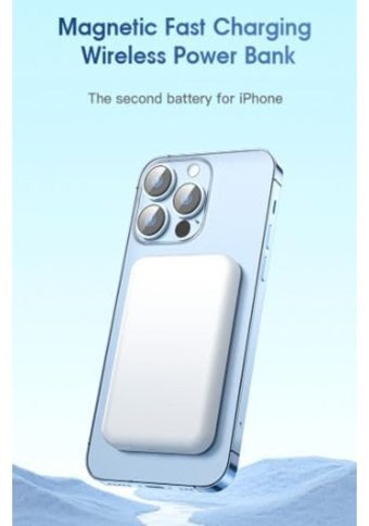 Coverzone 5000 mAh Mıknatıslı Type C Kablosuz Powerbank Beyaz