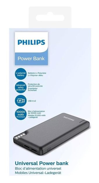 Philips Dlp2010Nb/62 10000 mAh Hızlı Şarj Micro Type C - USB Powerbank Gri
