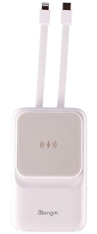Atongm 10000 mAh Mıknatıslı Type C - USB Powerbank Beyaz