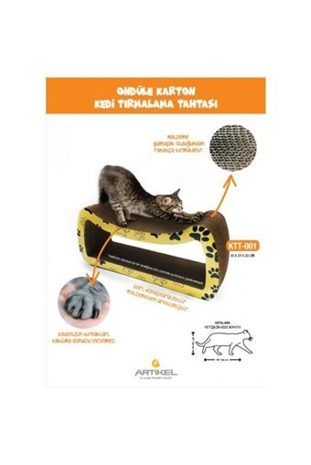 Artikel Ondüle Karton Oturaklı 27 cm Kedi Tırmalama Rampası