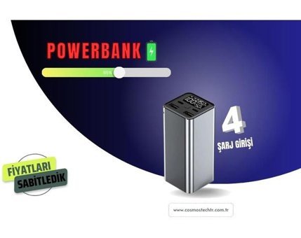 Cosmostech 20000 mAh Hızlı Şarj Micro USB Powerbank Siyah