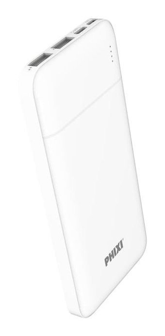 Phixi Basic P10 10000 mAh Micro Type C - USB Powerbank Beyaz