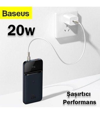 Baseus Magsafe 10000 mAh Mıknatıslı Micro Type C - USB Kablosuz Powerbank Beyaz