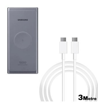 Samsung U3300X 10000 mAh Hızlı Şarj Mıknatıslı Type C Kablosuz Powerbank Gri