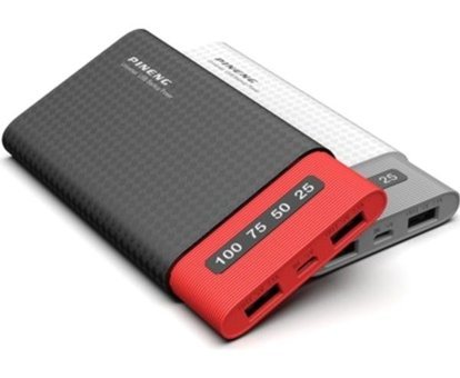Pineng 10000 mAh Hızlı Şarj Micro Type C - USB Powerbank Gri - Siyah