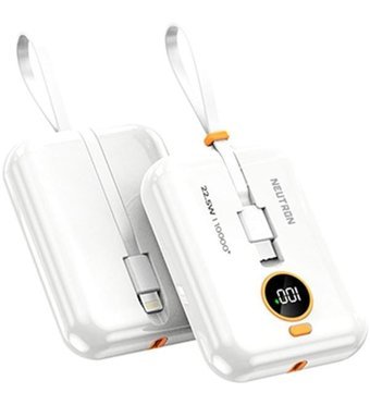 Neutron Ntl-Pb-11F4 10000 mAh Hızlı Şarj Lightning - Type C Powerbank Beyaz